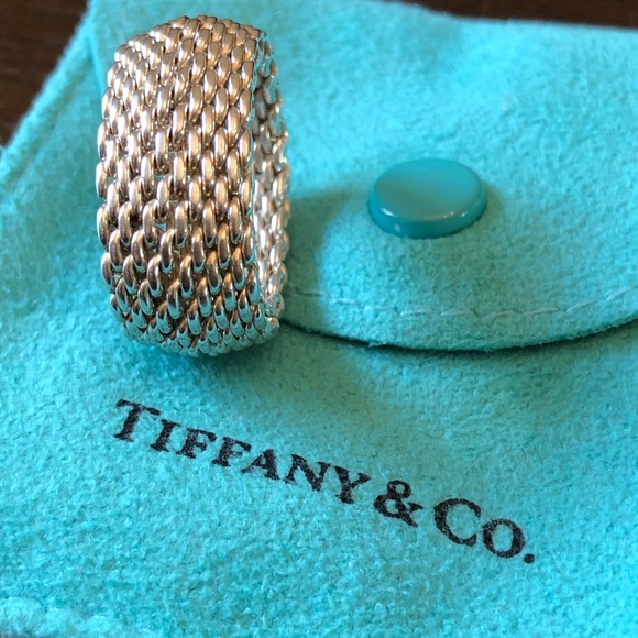 Tiffany & Co. Sterling Silver Mesh Ring Size 6 - Picture 4 of 4